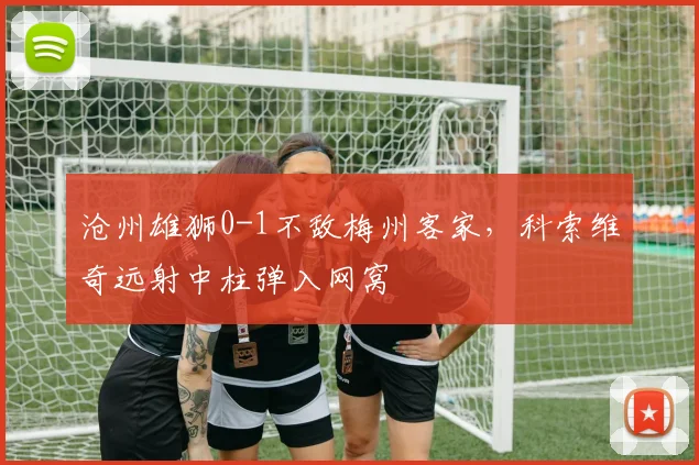 沧州雄狮0-1不敌梅州客家，科索维奇远射中柱弹入网窝